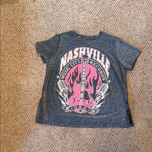 ARULA Kids Nashville Graphic Tee - Gray & Pink